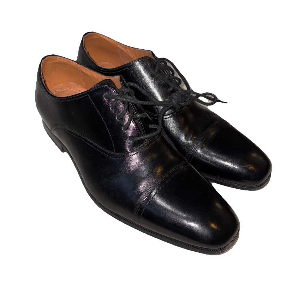 Men's FLORSHEIM Corbetta Cap Toe Dress Shoes Black Leather 14180-001 Size 9D